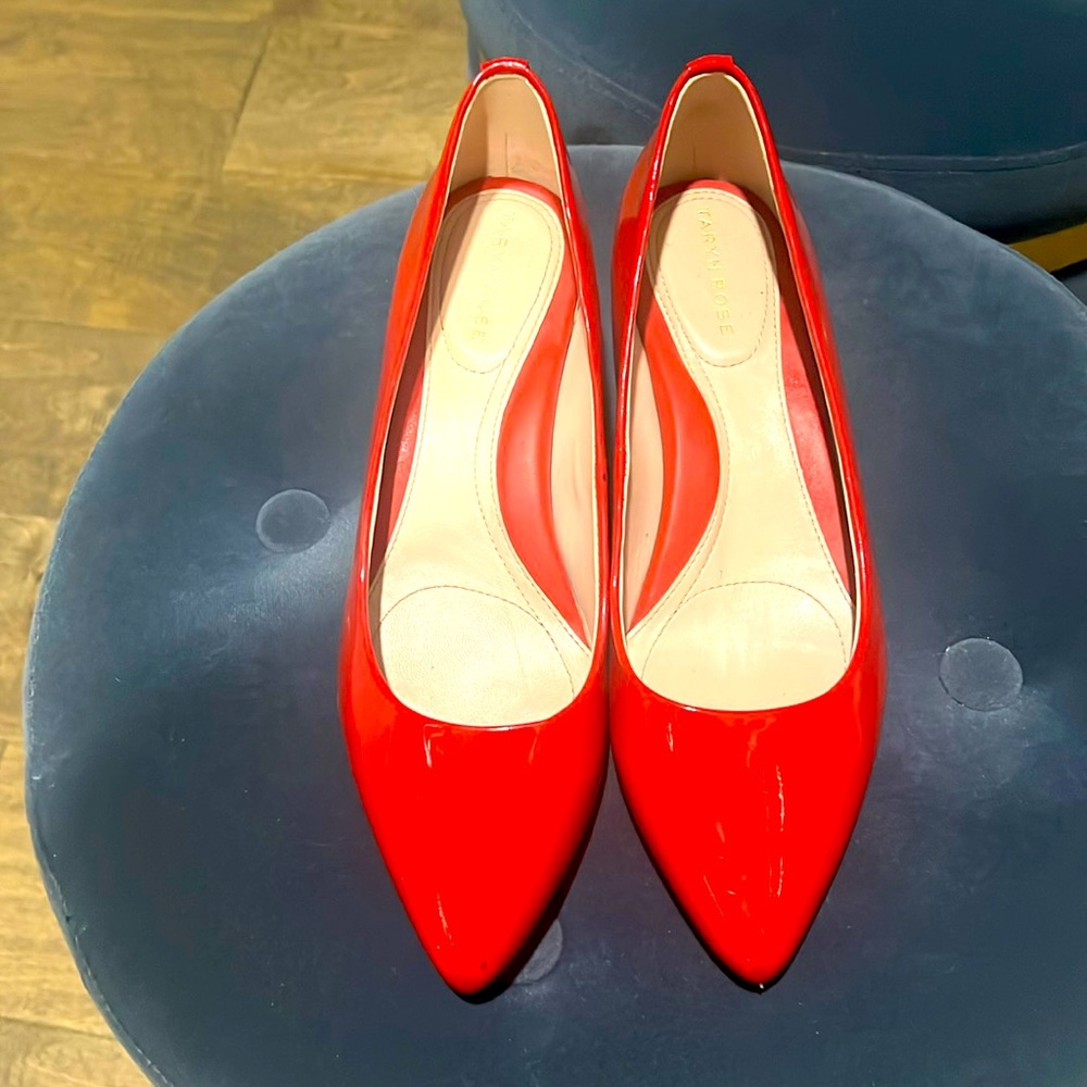 Taryn Rose kitten heel, red patent leather, size 8.5